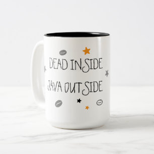 Caneca De Café Em Dois Tons Certificado Morto por Dentro – Crânio de Café Dive