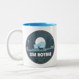 Caneca De Café Em Dois Tons Cervo do Parque Nacional Isle Royale