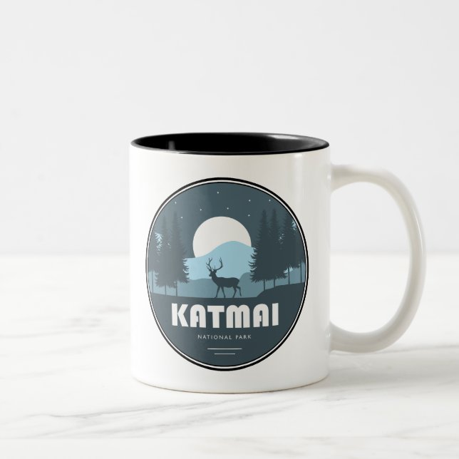 Caneca De Café Em Dois Tons Cervo do Parque Nacional Katmai (Direita)