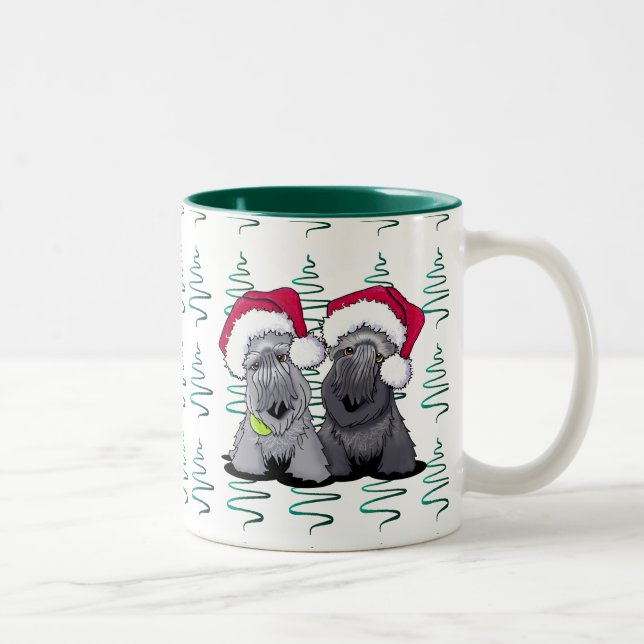Caneca De Café Em Dois Tons Cesky Terrier Christmas (Direita)
