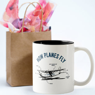 Caneca De Café Em Dois Tons Cessna Avião Engraçado Como os Aviões Voam Piloto