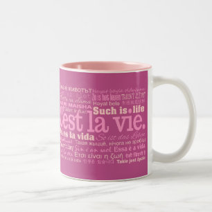 Caneca De Café Em Dois Tons C'est La Vie mugs - escolha estilo e cor