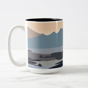 Caneca De Café Em Dois Tons Céu Marinho Oceano Natureza Paisagem