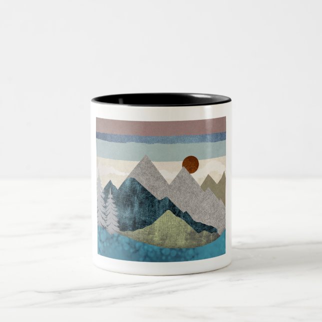 Caneca De Café Em Dois Tons Céu Tirado das Montanhas (Centro)