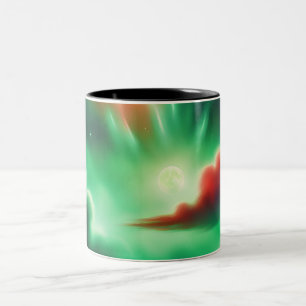 Caneca De Café Em Dois Tons céu verde