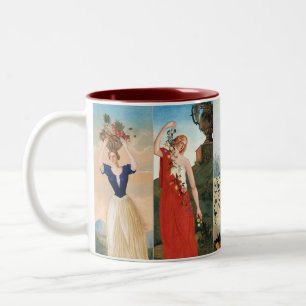 Caneca De Café Em Dois Tons Cezanne As Quatro Estações Colagem Cartaz de Arte