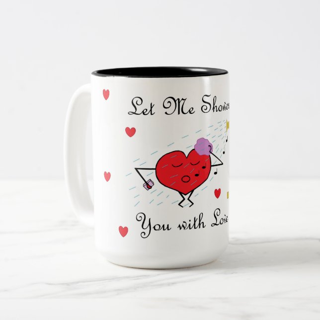 Caneca De Café Em Dois Tons Chá de amor (Frente Esquerda)