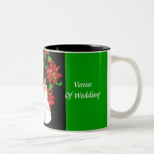 Caneca De Café Em Dois Tons Chá de casamento Verde de Natal/Dezembro