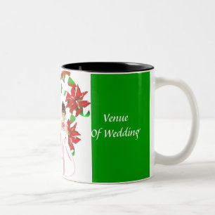 Caneca De Café Em Dois Tons Chá de casamento Verde de Natal/Dezembro