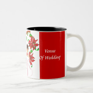 Caneca De Café Em Dois Tons Chá de casamento Vermelho de Natal/Dezembro