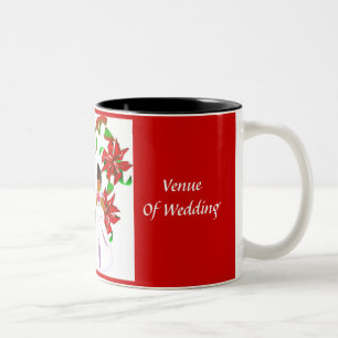 Caneca De Café Em Dois Tons Chá de casamento Vermelho de Natal/Dezembro
