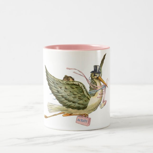 CANECA DE CAFÉ EM DOIS TONS CHÁ DE FRALDAS STORK (Centro)