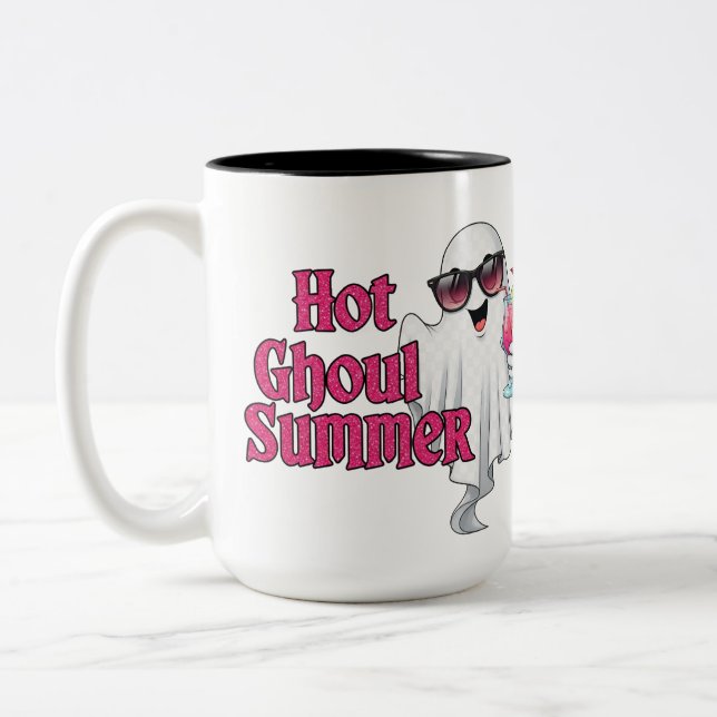 Caneca De Café Em Dois Tons Chá de Verão de Ghoul quente (Esquerda)