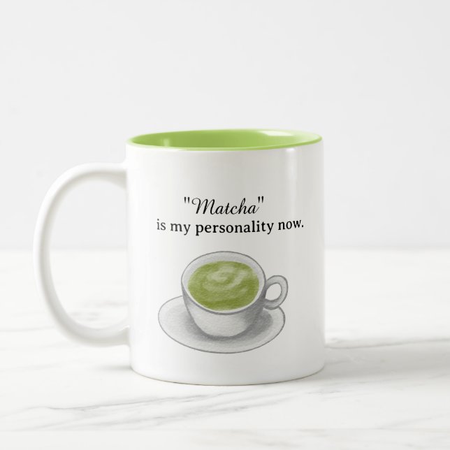 Caneca De Café Em Dois Tons Chá Verde Matcha (Esquerda)