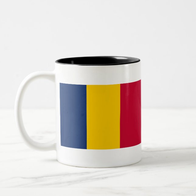 Caneca De Café Em Dois Tons Chad Flag (Esquerda)