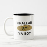Caneca De Café Em Dois Tons Challah No Ya Boy Gift Judeu<br><div class="desc">O produto apresenta "Challah at Ya Boy" e faz um excelente de Hanukkah ou o Bar Mitzvah presente para o bom rapaz judeu da sua vida!</div>