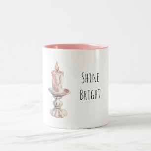 Caneca De Café Em Dois Tons Chama de Vela Rosa