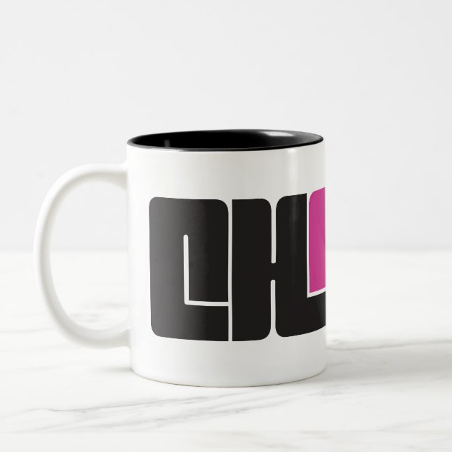 Caneca De Café Em Dois Tons Chamada Black e Pink Coffee Mug (Esquerda)