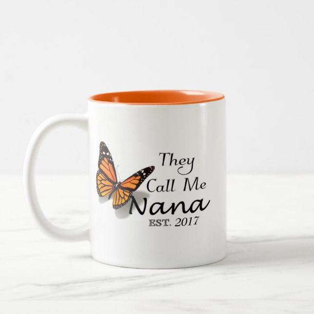 Caneca De Café Em Dois Tons Chamam-me Nana (Esquerda)