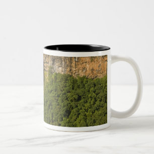 Caneca De Café Em Dois Tons Chamarel Waterfall-high na Maurícia, sobre