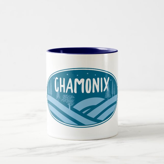 Caneca De Café Em Dois Tons Chamonix France Outdoors (Centro)