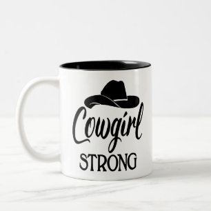 Caneca De Café Em Dois Tons Chapéu de Cowgirl Atitude Dança de Salão de Cowboy