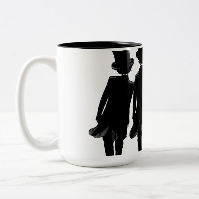 Caneca De Café Em Dois Tons Chapéus Superiores (Esquerda)