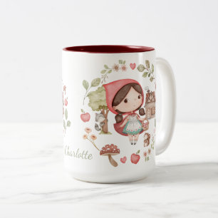 Caneca De Café Em Dois Tons Chapeuzinho Vermelho Fofo Caprichoso