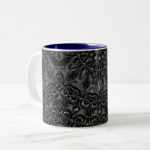 Caneca De Café Em Dois Tons Charcarvão Mandala
