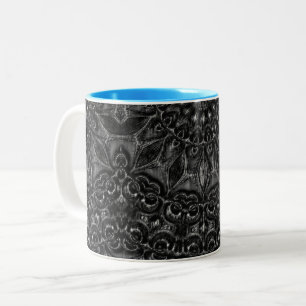 Caneca De Café Em Dois Tons Charcarvão Mandala