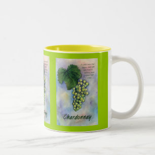 Caneca De Café Em Dois Tons Chardonnay Wine Graphics & Description Mug