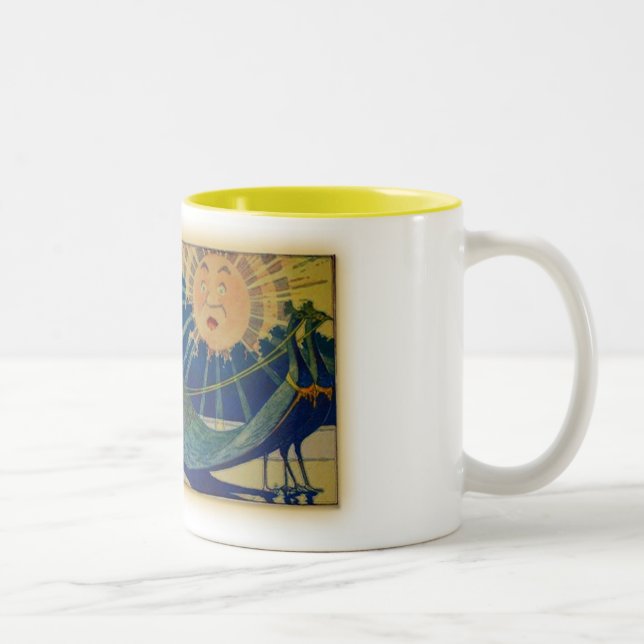 Caneca De Café Em Dois Tons Chariot do pavão (Direita)
