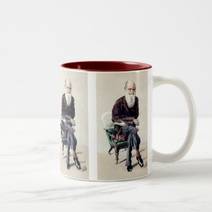 Caneca De Café Em Dois Tons Charles Darwin Vanity Fair Illustration