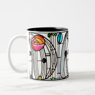 Caneca De Café Em Dois Tons Charles Rennie Mackintosh janela