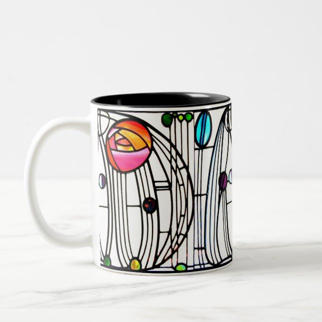 Caneca De Café Em Dois Tons Charles Rennie Mackintosh janela (Esquerda)