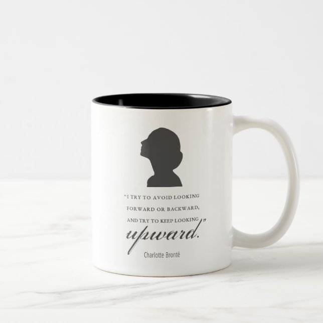 Caneca De Café Em Dois Tons Charlotte Bronte - Continue Olhando Para Cima - Br (Direita)
