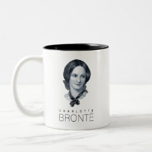 Caneca De Café Em Dois Tons Charlotte Bronte Portrait