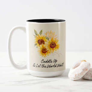 Caneca De Café Em Dois Tons Charm Sunflower Com Citação
