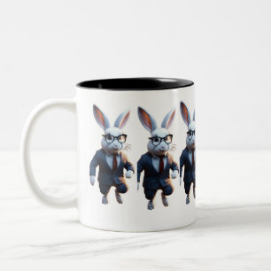 Caneca De Café Em Dois Tons "Charme Whimsical: Bunny Printed Mug for a Delight