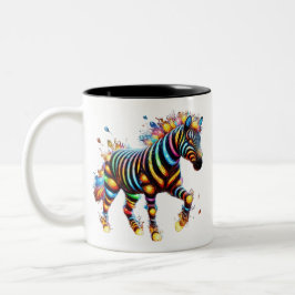 Caneca De Café Em Dois Tons Charme Zebra em Greve