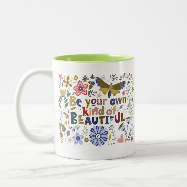 Caneca De Café Em Dois Tons Charming Simple Message Delightful Nature Quote  (Esquerda)