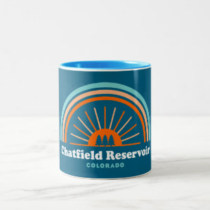 Caneca De Café Em Dois Tons Chatfield Reservoir Colorado Rainbow