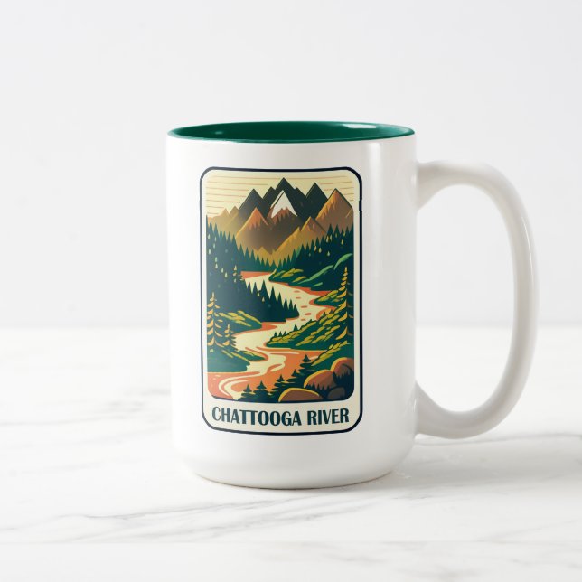 Caneca De Café Em Dois Tons Chattooga River Carolina do Sul (Direita)