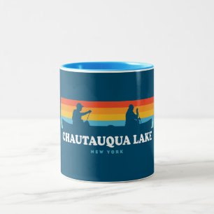 Caneca De Café Em Dois Tons Chautauqua Lake New York Canoe