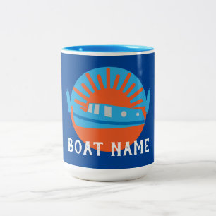 Caneca De Café Em Dois Tons Chaveiro da porta viva do canal de Narrowboat