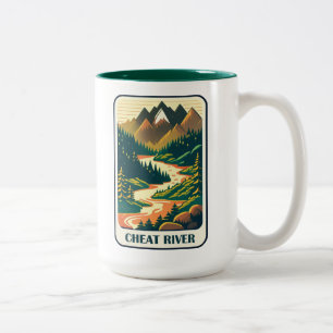 Caneca De Café Em Dois Tons Cheat River West Virginia Colors