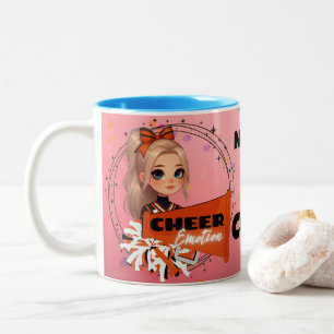 Caneca De Café Em Dois Tons Cheerleader, nunca se esqueça que você é CORAJOSO!