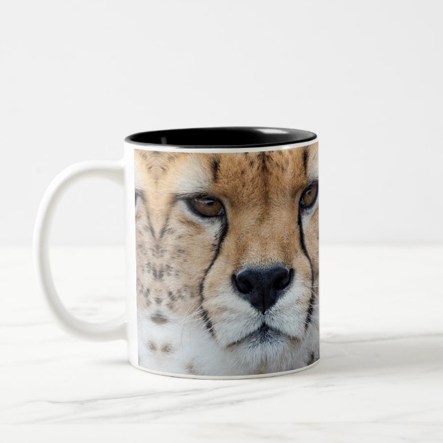 Caneca De Café Em Dois Tons Cheetah face (Esquerda)