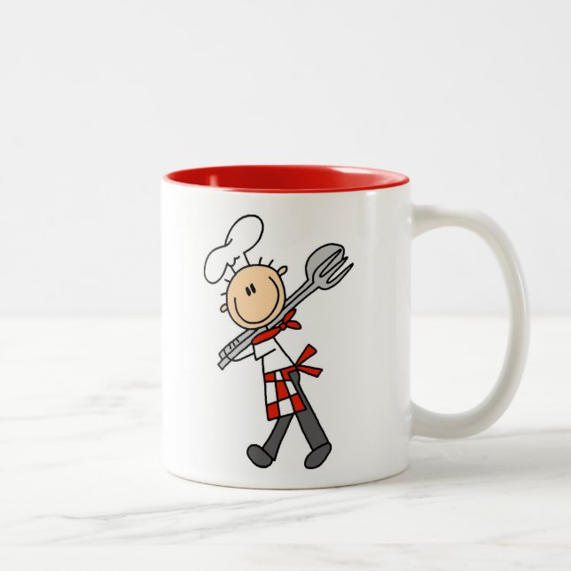 Caneca De Café Em Dois Tons Chef Com Pinças De Salada (Direita)