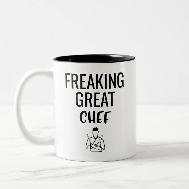 Caneca De Café Em Dois Tons Chef de Excelente (Esquerda)